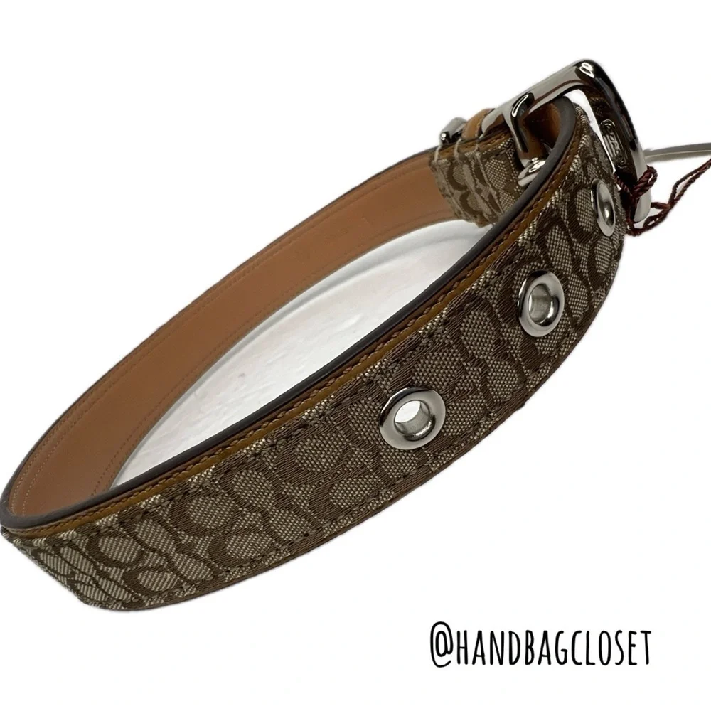 Coach Signature Leather Vintage Light Brown Tan Size Large 17-21” Dog Collar